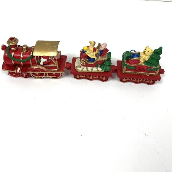 Vintage Flambro 3 Pc Santa’s Train Set in a Box Christmas Mantel Shelf Decor - Picture 4 of 12